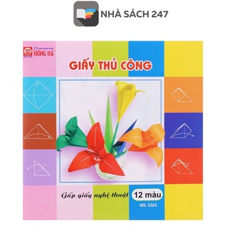 Giấy thủ công nhiều màu Hồng Hà 3363 Giấy mịn, mỏng, dai, thao tác thủ công dễ dàng với mặt ô vuông