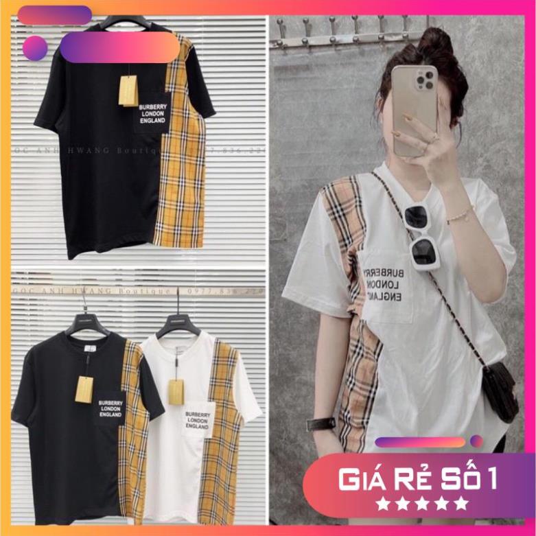 [XẢ KHO] Áo Thun Vintage Unisex Rubystore Phông Ngắn Tay Lỡ Form Rộng Đẹp Cá Tính Phối Kẻ Túi Chữ Nam Nữ Ulzzang Hot