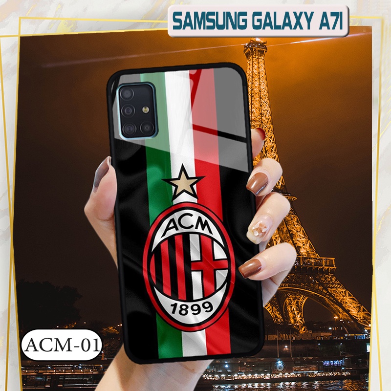 Ốp đội bóng Samsung Galaxy A71  - Lưng kính cường lực