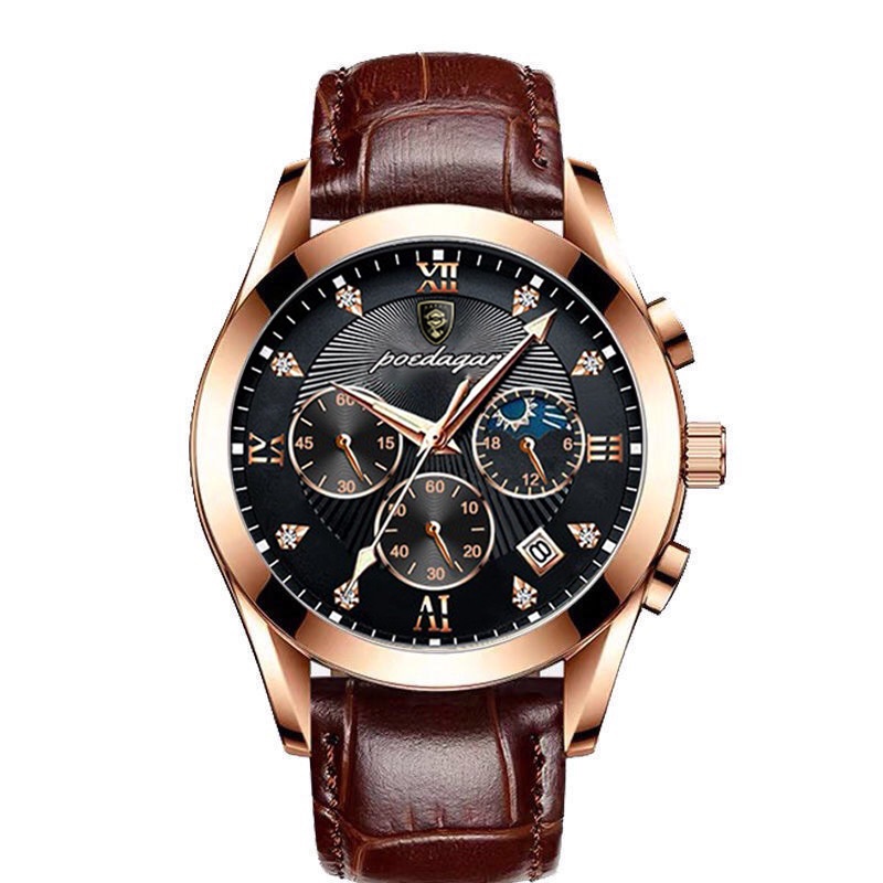 Đồng Hồ Nam Chính Hãng POEDAGAR P11 TD6 Dây Da Cao Cấp Có Lịch Ngày Sang Trọng Kiểu Dáng Thời Trang Đẹp Giá Rẻ