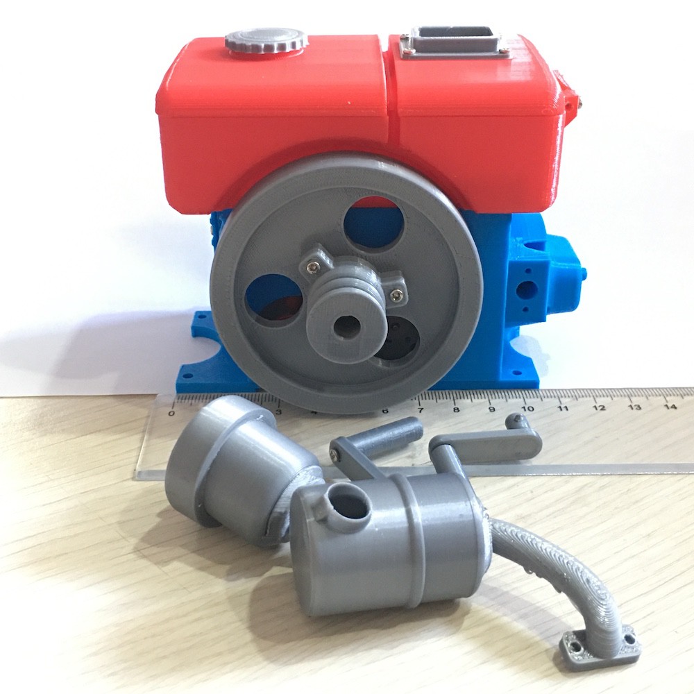 Mô hình Máy nổ - Động cơ Diesel - Mô hình động cơ đốt trong chạy bằng pin