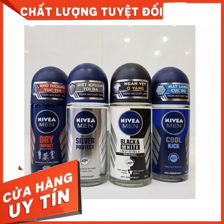 [chính hãng] Lăn Khử Mùi Nam Nivea Men 50ml đủ loại dành cho nam giới  khử mùi giảm tiết mồ hôi  mùi thơm mạnh mẽ