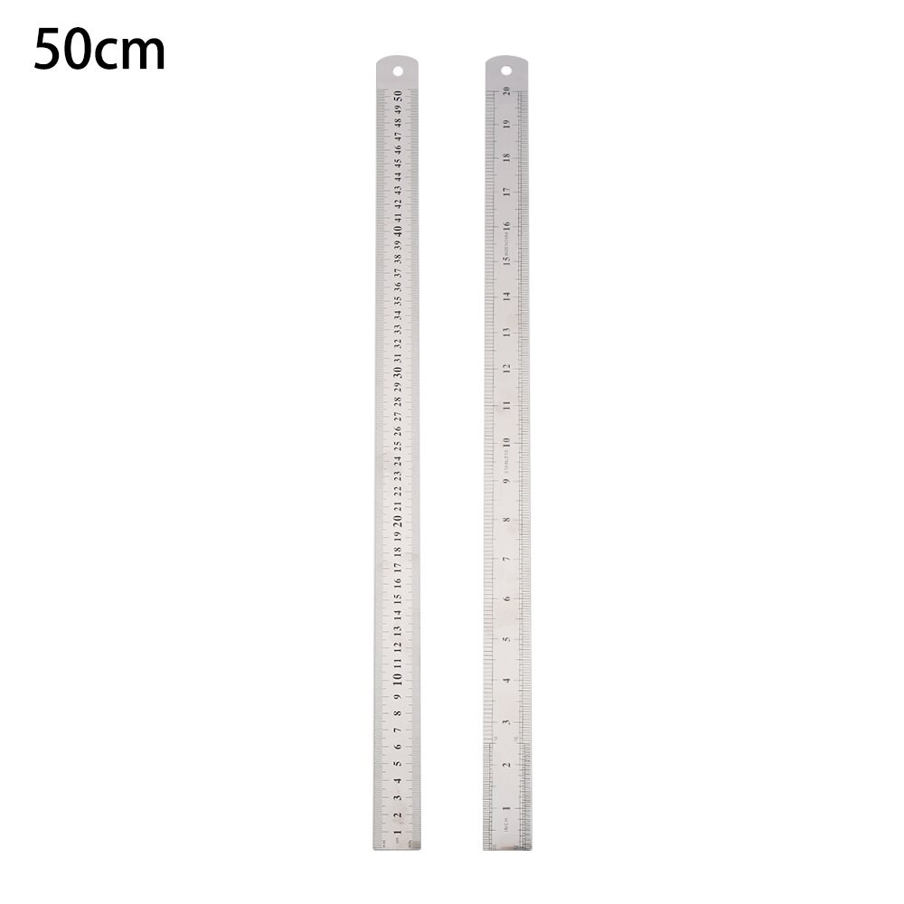 Thước dẹp thép không rỉ 50cm, Thước lá thép không gỉ, 2 mặt 500mm