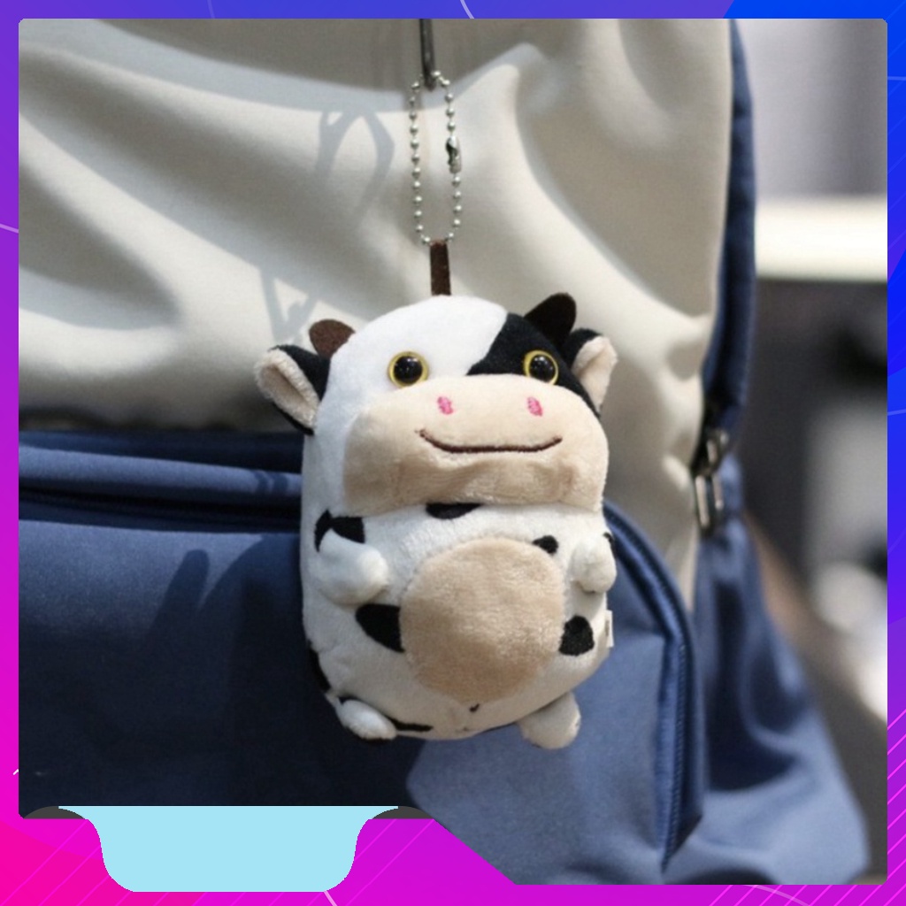 Móc khoá, móc cài balo hình bò sữa