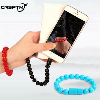 Hot Sale Solid Color Bead Bracelet Charger Micro USB 2.0 Data Sync Charging Cable For iPhone Android