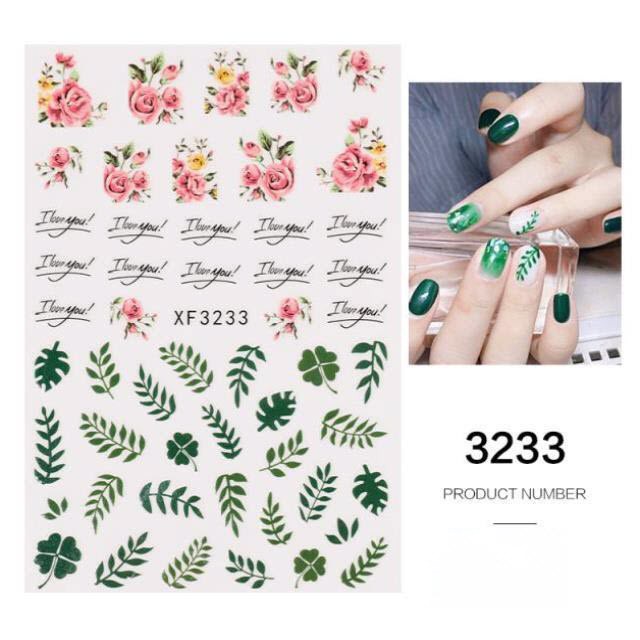 Sticker Mẫu Hoa Flower Lá Cành Mới Dán Trang Trí Móng Tay 3D