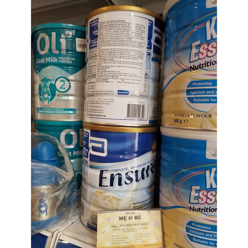 Sữa Ensure Úc Hộp 850G Hương Vanilla