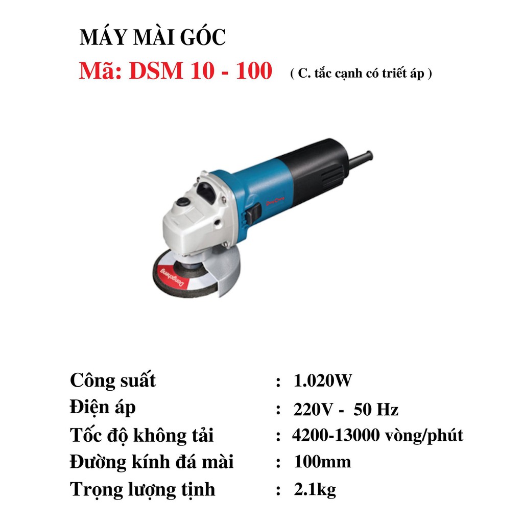 Máy Mài Góc Có Điều Chỉnh Tốc Độ Dongcheng DSM10-100 1020W