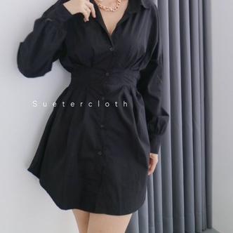 X Bigsalex Eva Đầm Sơ Mi Dài Tay / Đầm Sơ Mi Thắt Eo / Đầm Nịt Ngực / Áo Sơ Mi Poplin Cao Cấp Cho Nữ!