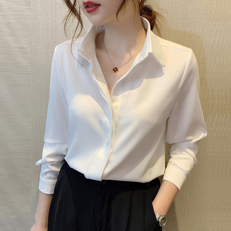 Áo sơ mi nữ cổ Đức chất liệu lụa nhật BlyFashion SM202T thời trang công sở cao cấp Thanh lịch Sang trọng