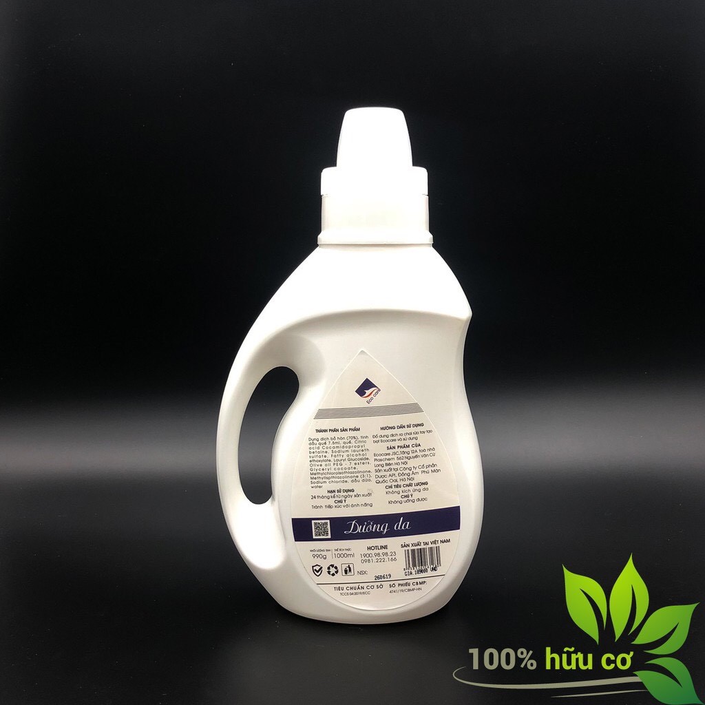 TẶNG NGAY 1 VỎ CHAI 250ML KHI MUA Nước rửa tay hữu cơ diệt khuẩn dạng bọt hương Quế 1000ML thương hiệu Ecocare