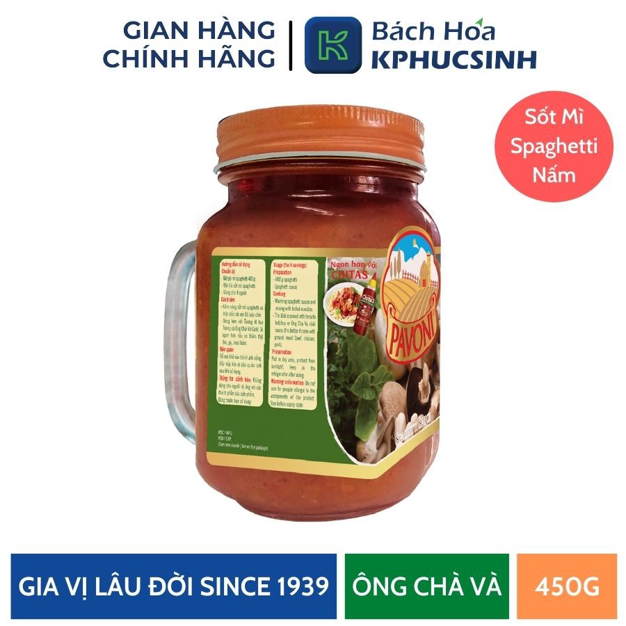 Sốt mì Spaghetti nấm 450g KPHUCSINH - Hàng Chính Hãng