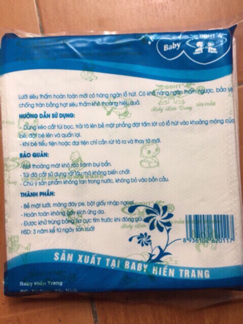 Tấm lót sơ sinh Hiền Trang (gói 30 miếng). Miếng lót em bé 3 lớp siêu thấm, Tã giấy sơ sinh không thể thiếu - 2X MART