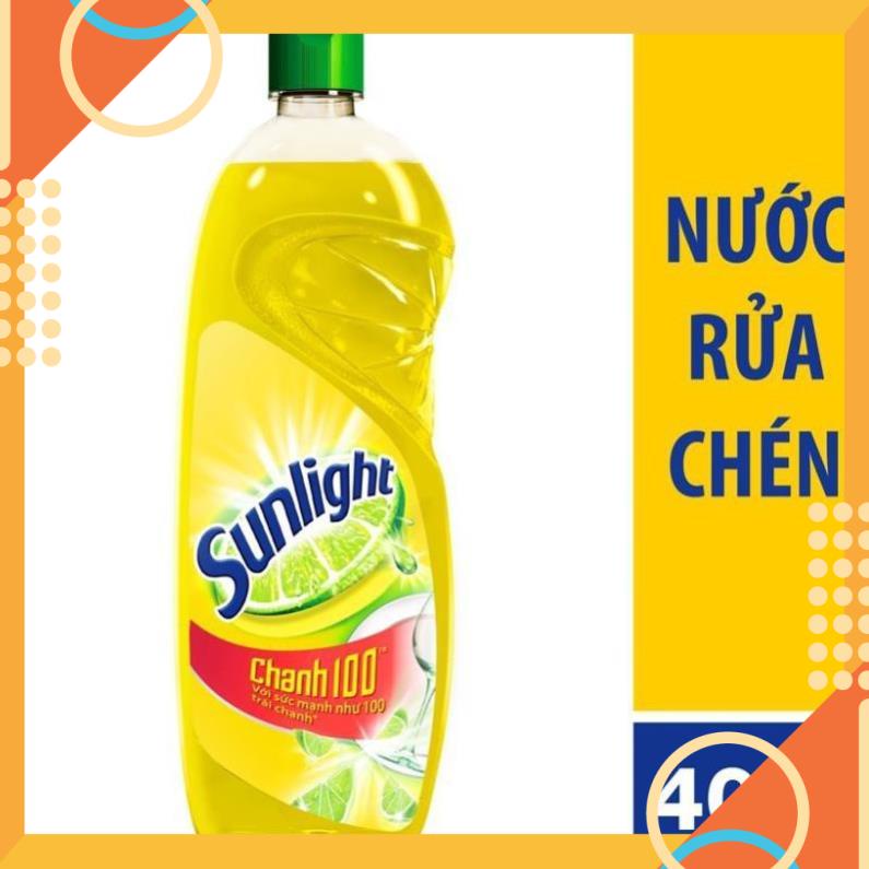 Nước rửa chén Sunlight Chanh mới sạch nhanh xả bọt nhanh chai 400g /800g - date mới