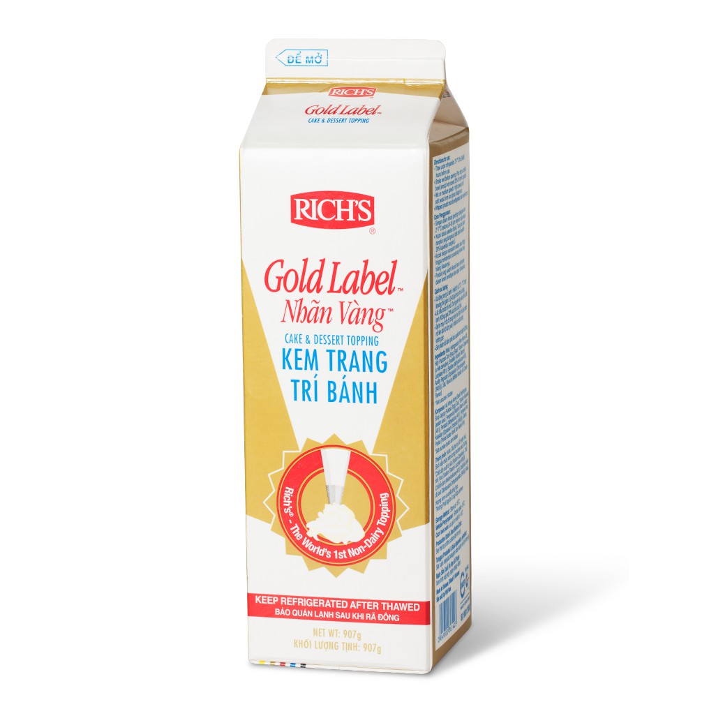 Kem topping gold label Rich 907g