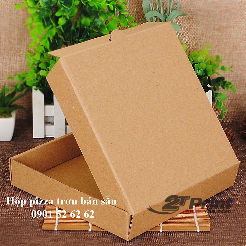 Hộp pizza 2 mặt nâu đầy đủ các size 16, 19, 20,23,25,27,31, cứng cáp chất lượng, không mùi