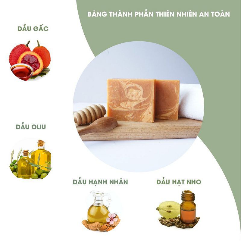 Xà Bông Thiên Nhiên Giảm Mụn Thâm Dưỡng Sáng Da Nghệ Mật Ong Mộc An 100gr