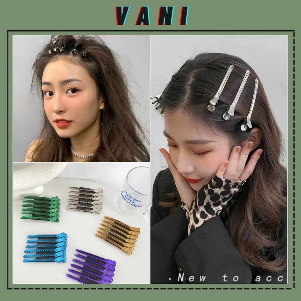 Set 6 Kẹp Tóc Mỏ Vịt Kim Loại Làm Phồng Chân Tóc, Phụ Kiện Makeup Trang Điểm - Vani Store [PKT00217]