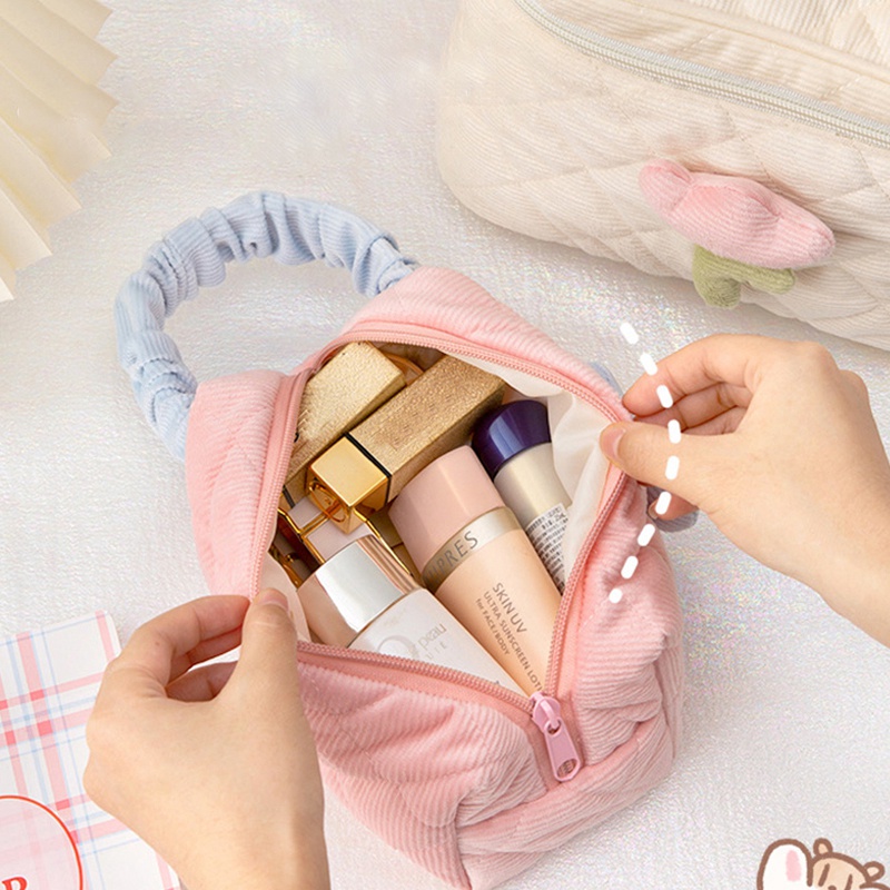 Túi Đựng Mỹ Phẩm Cỡ Lớn Họa Tiết Hoa Tulip Xinh Xắn
