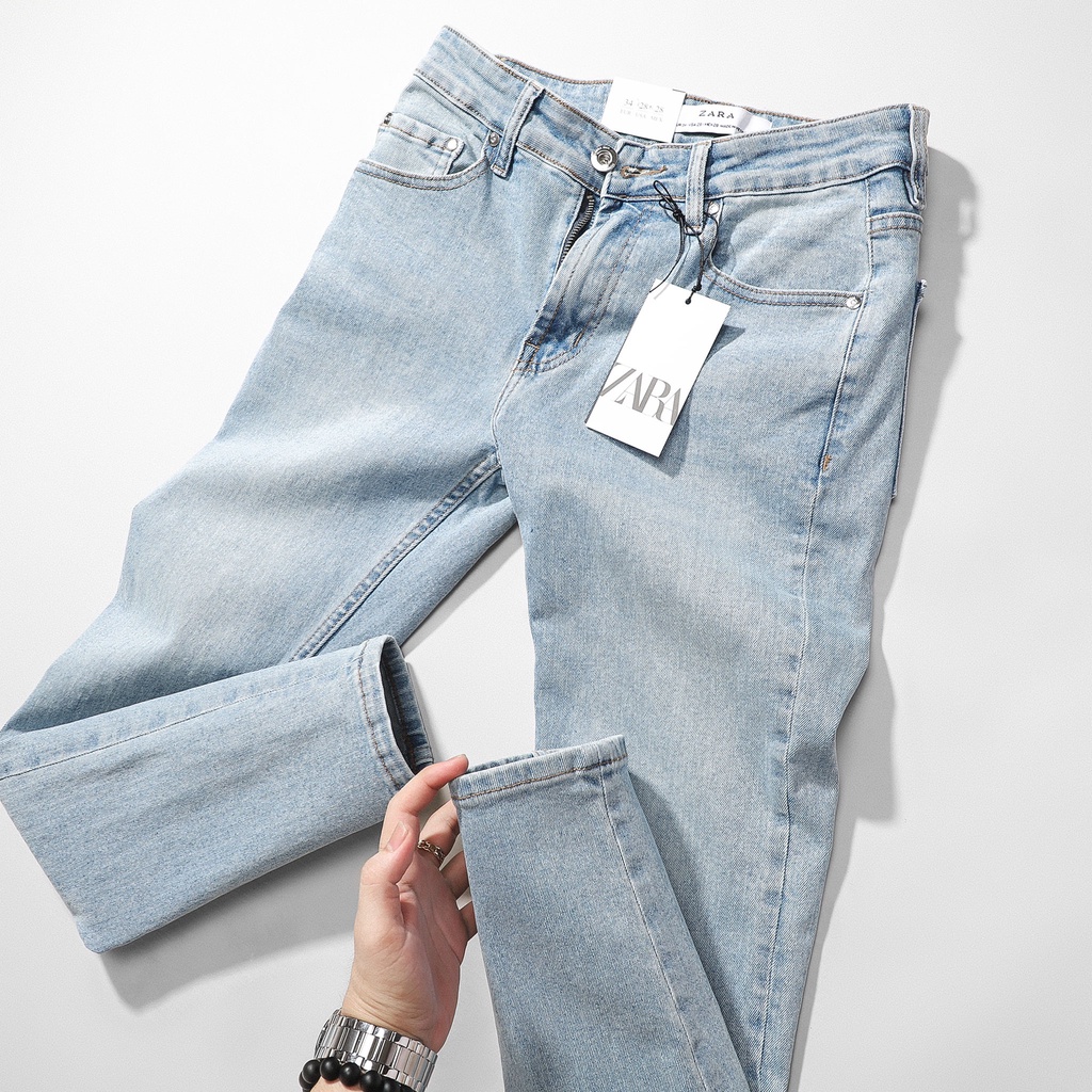 Quần Jean Nam ZR xanh nhạt (Form Slimfit.chất vải co dãn,ống 15-18cm,Hàng VNXK)-210501 | BigBuy360 - bigbuy360.vn