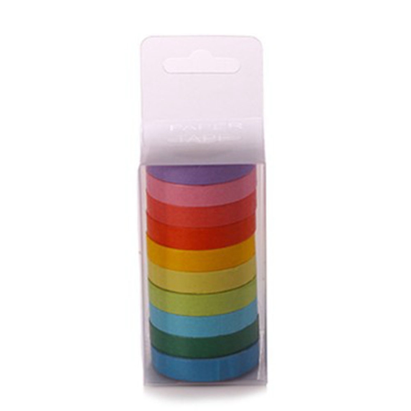 Set 10 cuộn băng keo nhiều màu sắc dùng để trang trí