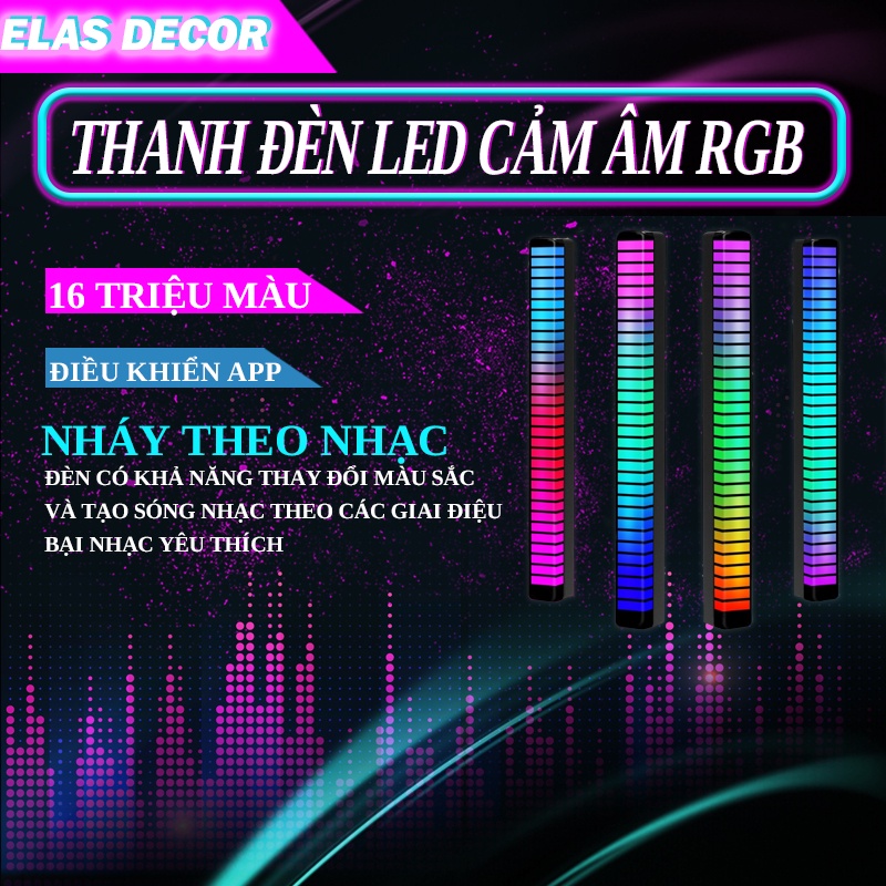 Đèn Led Rgb Điều Khiển Qua Giọng Nói Bằng Nhựa Cổng Usb Có Thể Điều Chỉnh Gắn Trong Xe Hơi NO APP