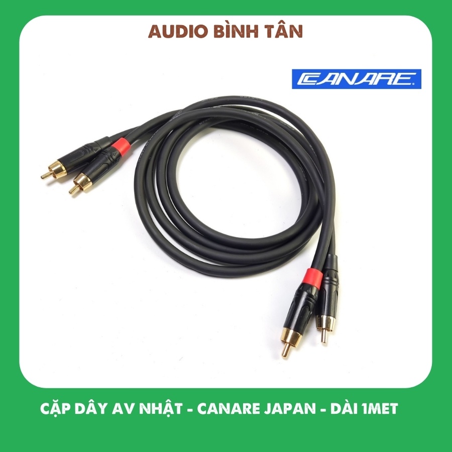 Cặp dây AV Nhật chống nhiễu cao cấp hiệu Canare dài 1 met Jack cao cấp - audio Bình Tân