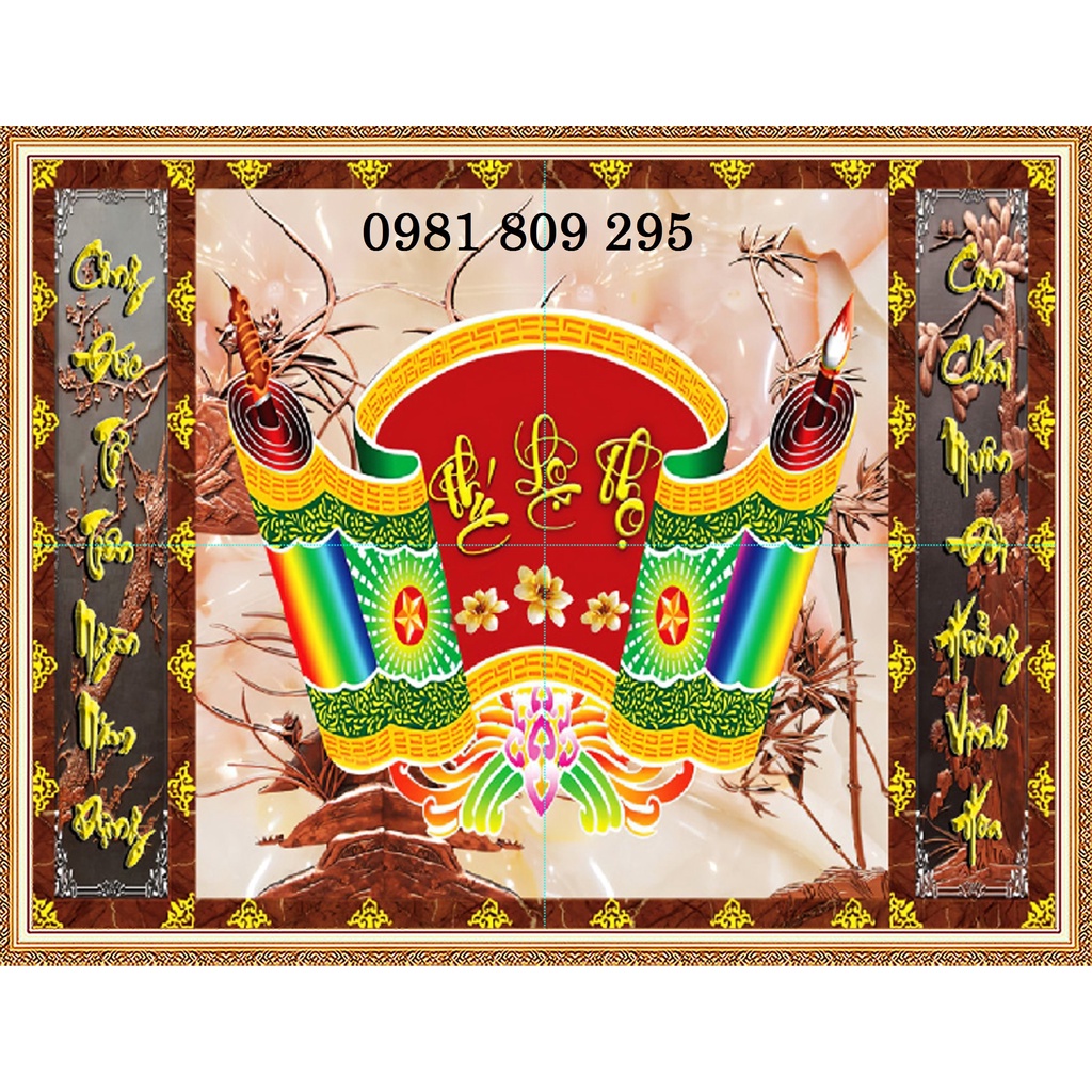 Gạch tranh 3d phòng thờ - Tranh quấn thư FC8