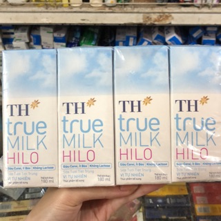 Sữa Tươi TH True Milk HILO Giàu Canxi, Ít Béo Lốc 4 Hộp x180ml