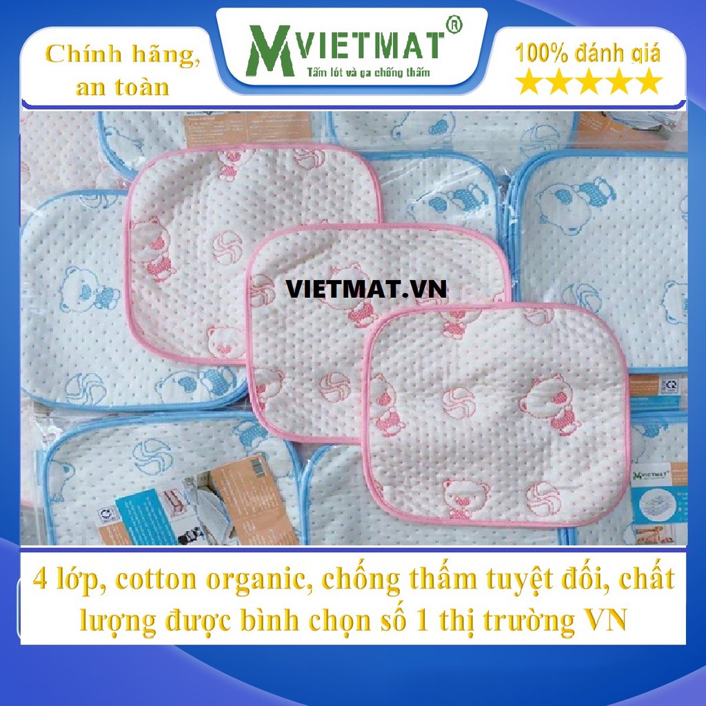 [Chính hãng] Size 30x30cm - Tấm lót chống thấm cotton 4 lớp VIETMAT, hàng VN chất lượng cao