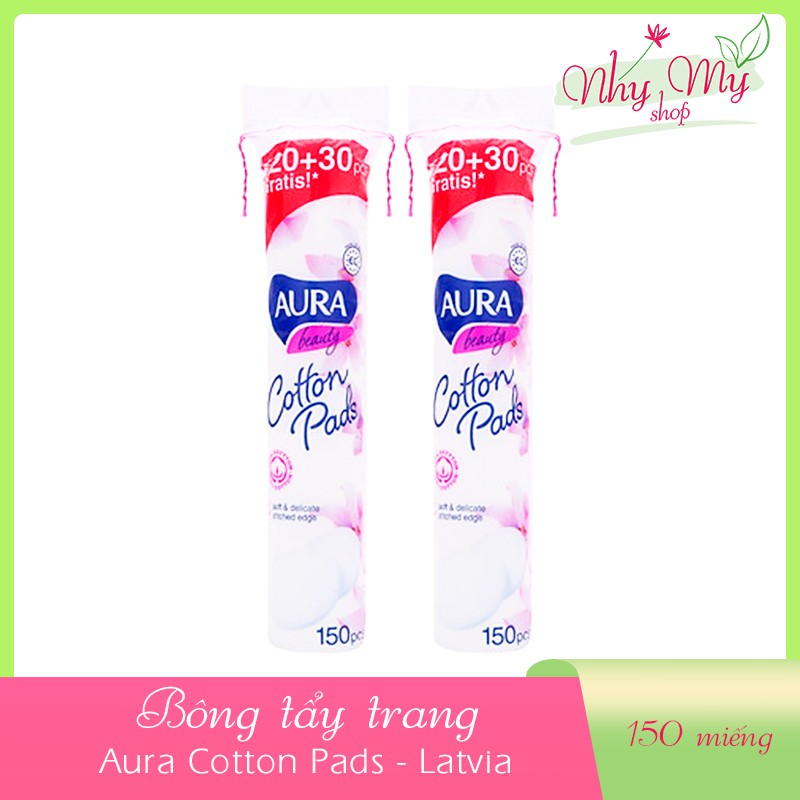 Bông tẩy trang Aura 150 miếngMade in EU