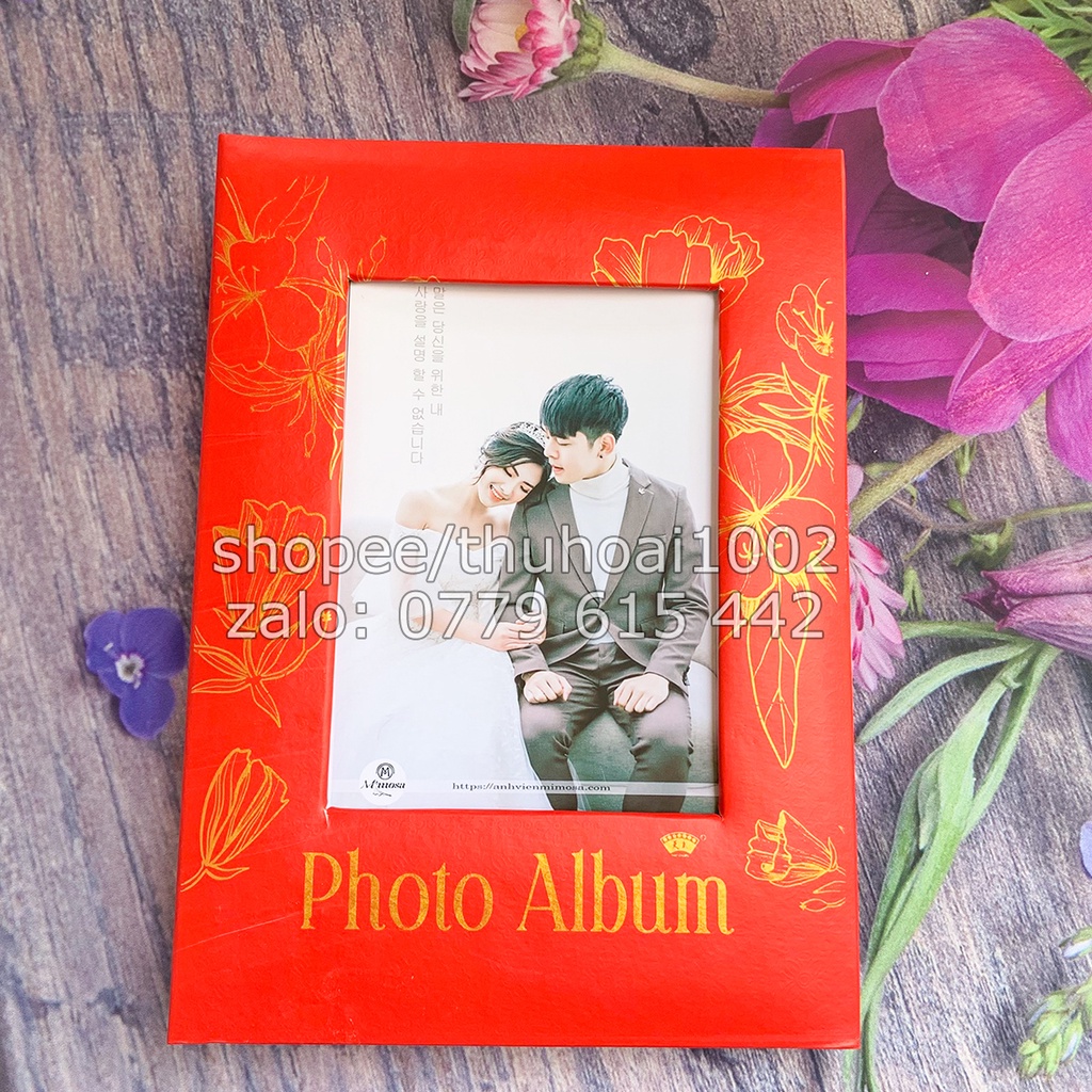 Album đựng 304 ảnh 13x18 bìa giấy cứng, có ô để ảnh