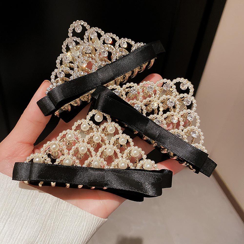 TWINKLE Kẹp Tóc Càng Cua / Vương Miện / Cá Mập Đính Đá Cho Nữ