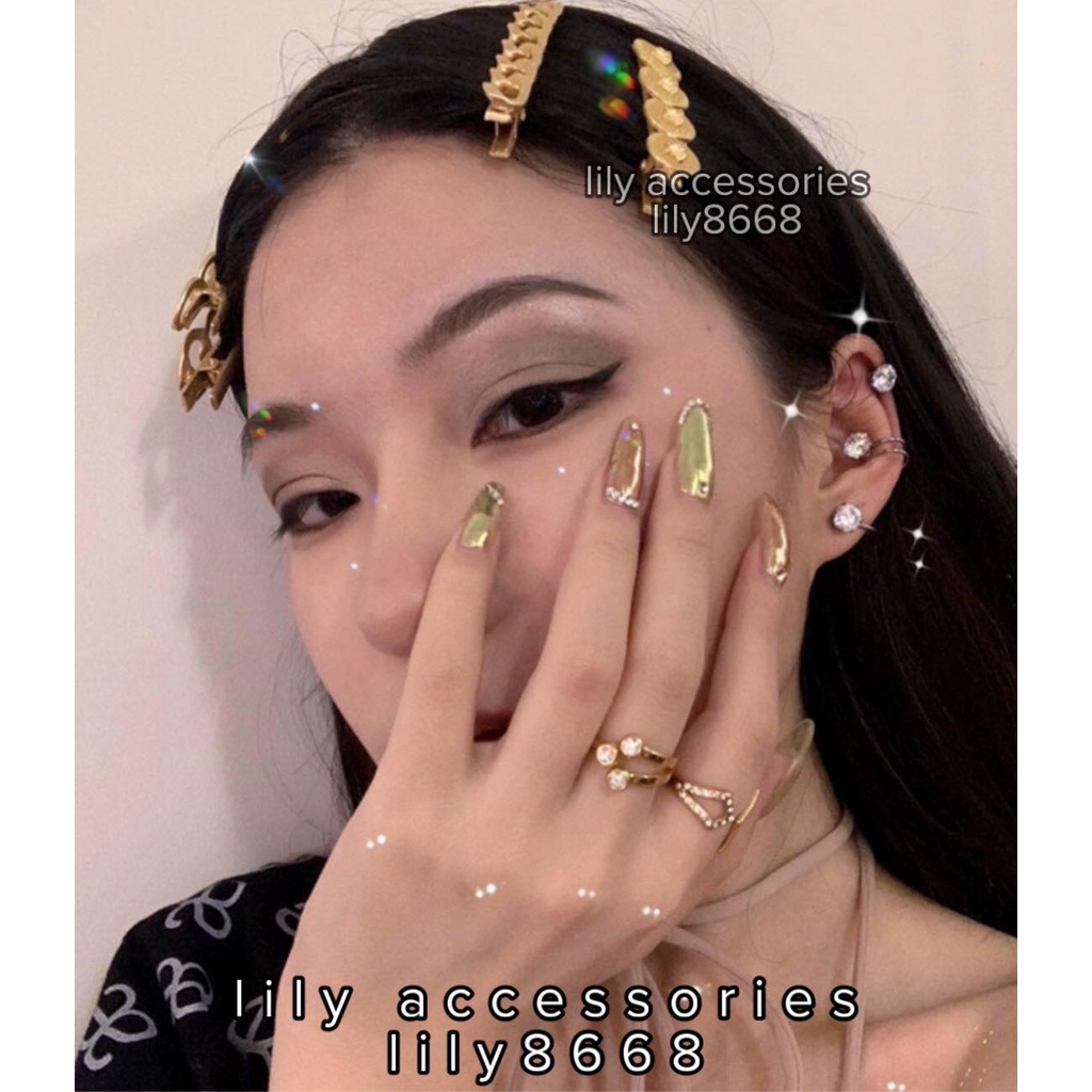 kẹp tai giả tròn đính kim cho nam nữ