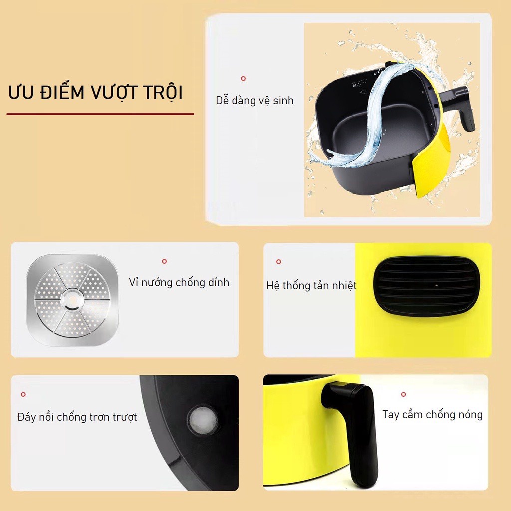 Nồi chiên không dầu Cát Á - CR5120, công suất 1400W, dung tích 5L - Bảo hành 1 năm