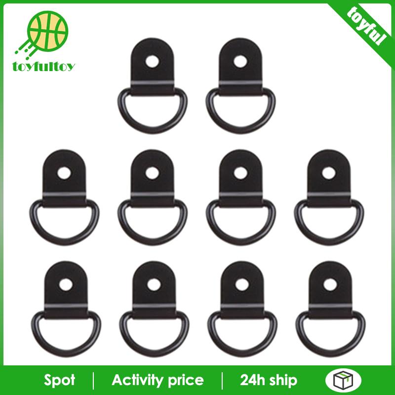 Set 10 Mỏ Neo Chữ D Bằng Thép Không Gỉ Màu Đen Chuyên Dụng Cho Xe Kéo