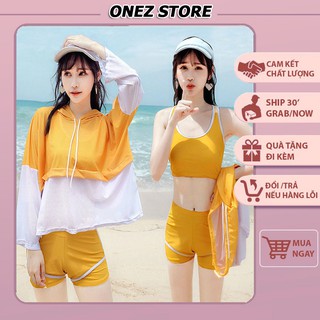 Đồ bơi kín đáo, bikini kín đáo onez set 3 món giúp chị em tự tin hơn