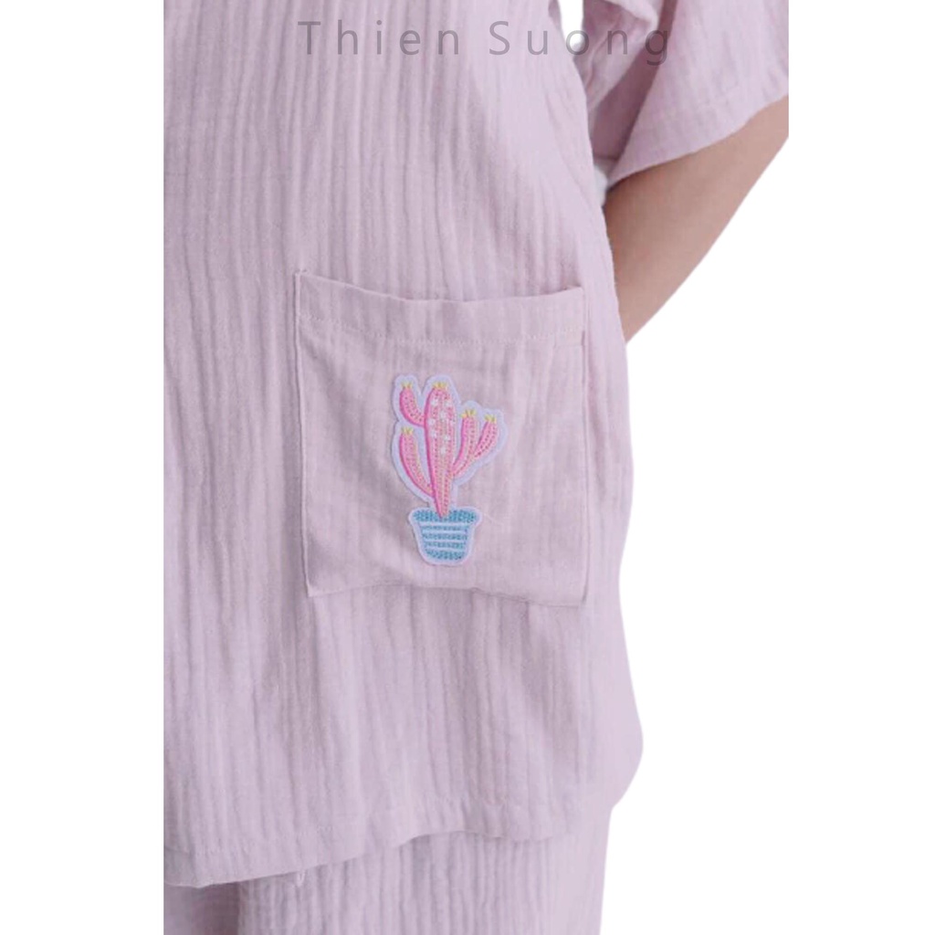 Đồ bộ ngủ quần ngắn Yukata ⚡VẢI MUSLIN CAO CẤP⚡mang phong cách Nhật với sợi vải 100% sợi tự nhiên - TSN043 | BigBuy360 - bigbuy360.vn
