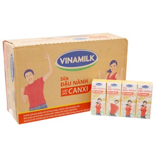 Sữa đậu nành Vinamilk gấp đôi Canxi / nguyên chất 200ml (thùng 48 hộp)