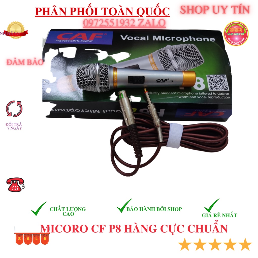 Mic dây - mico dây  CAF  hàng chuẩn không hú rít hát nhẹ luôn - giá 1 mic