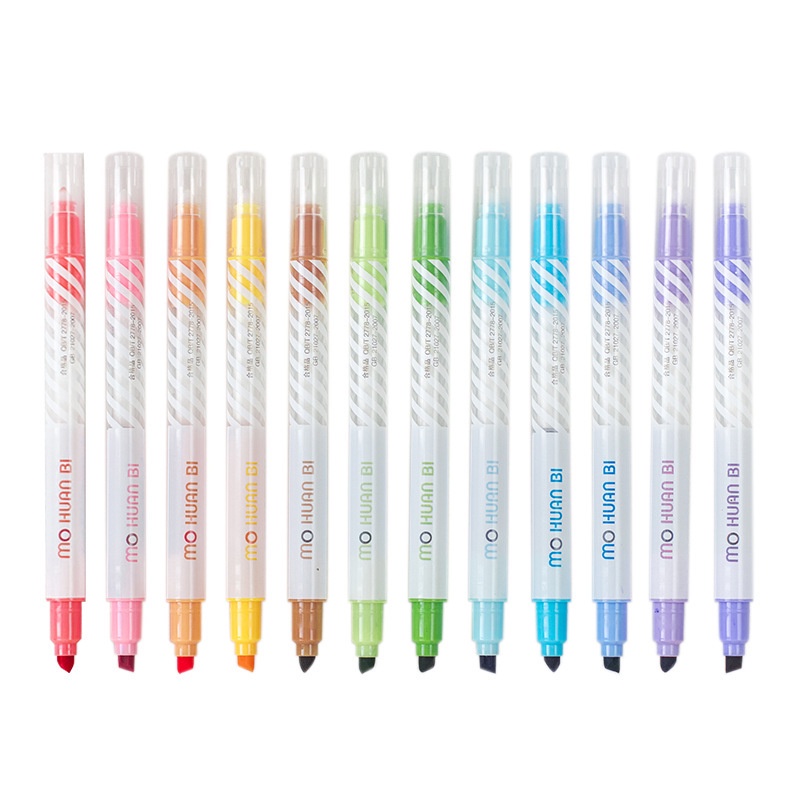 Set 12 bút dạ quang/ highlight đổi màu - Dear Shubin