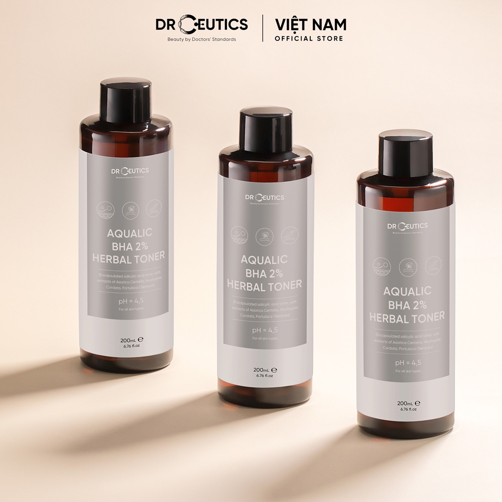 DrCeutics Dung dịch Cân Bằng Da AQUALIC BHA 2% HERBAL TONER - NỀN NƯỚC