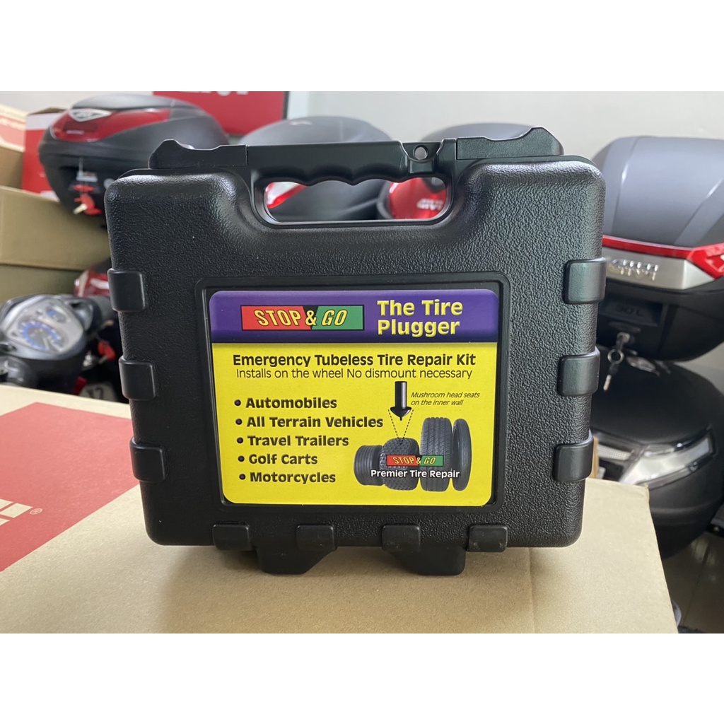 Bộ vá vỏ không ruột Stop & Go 1085, bộ vá vỏ không ruột xe ô tô, mô tô, xe máy Stopngo, nhập khẩu Mỹ