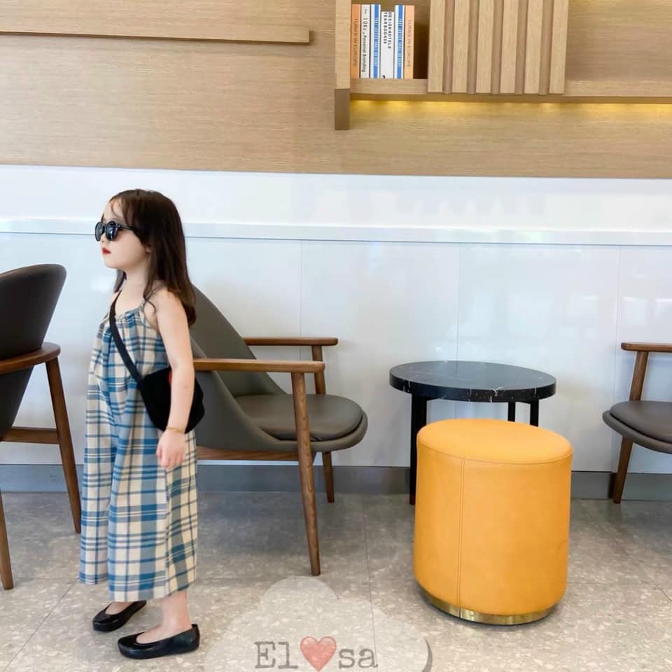 (18-28kg)Jum(áo liền quần) 2 dây kẻ sọc cho bé gái 18-28kg