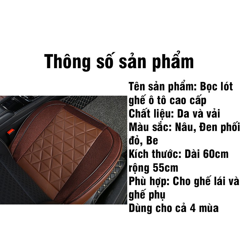 Tấm lót ghế ô tô, xe hơi, cao cấp sang trọng có móc cố định vào ghế