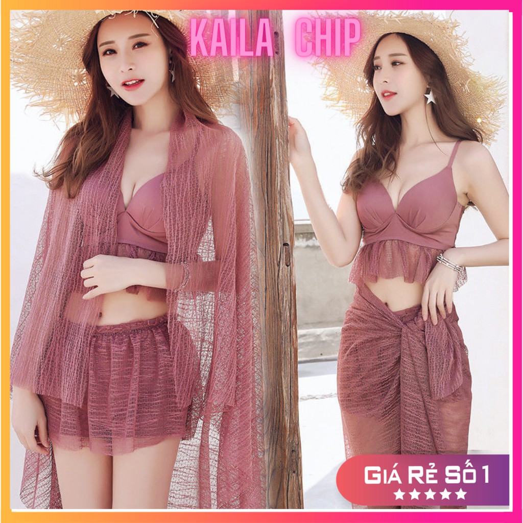 Bộ đồ bơi nữ ,Bikini nữ 3 mảnh kết hợp áo choàng mỏng  sexy sang chảnh Kaila Chip mã  BK03 | BigBuy360 - bigbuy360.vn