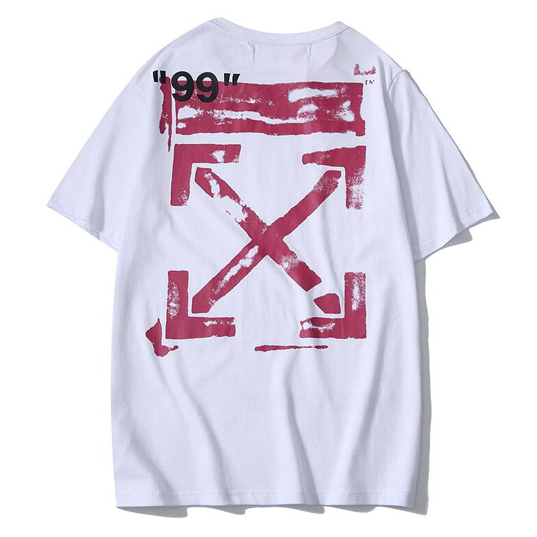 Áo thun off-white tay ngắn chất cotton in chữ thời trang
