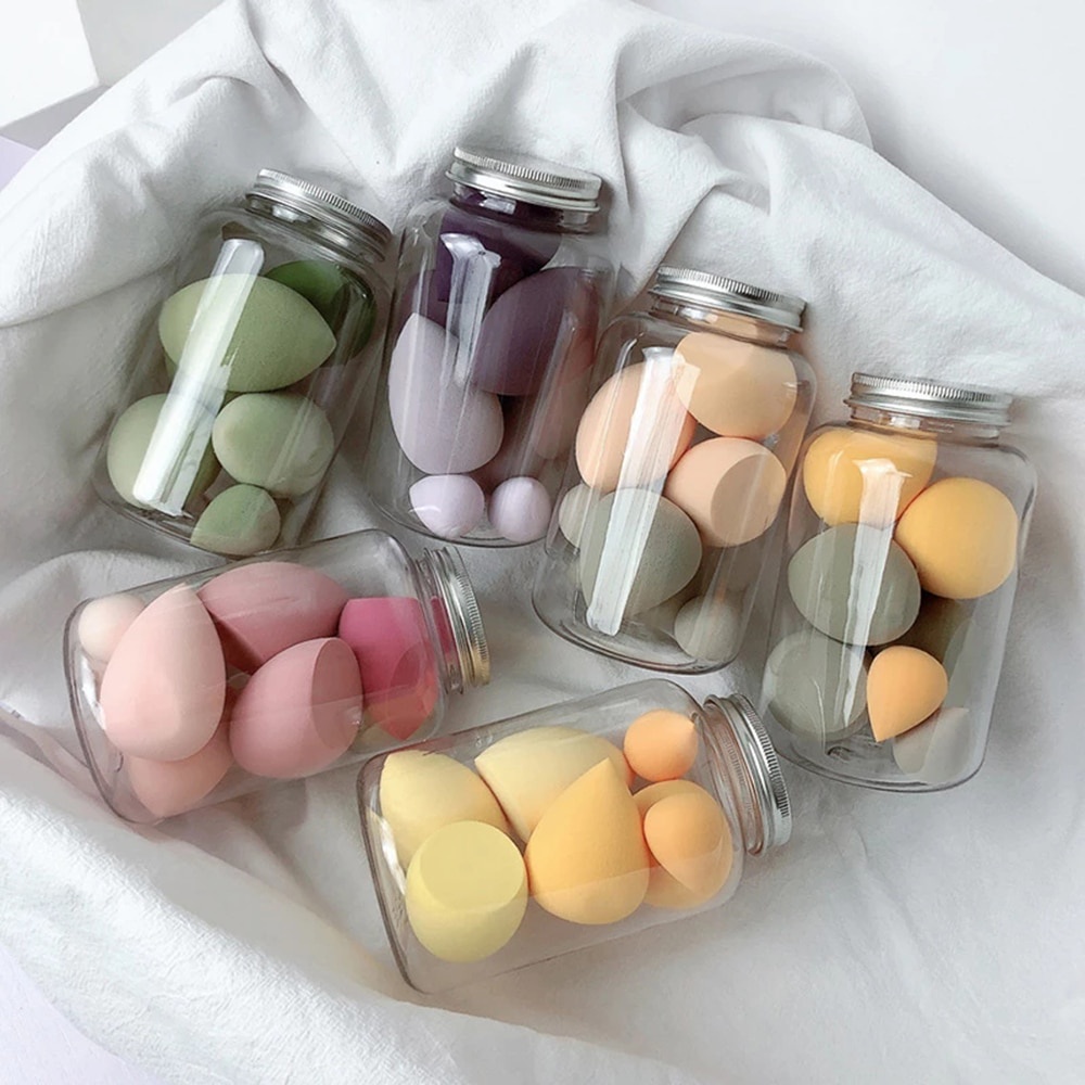 [Hàng mới về] Set 7 mút trang điểm nhiều kích cỡ kèm hộp đựng cho nữ