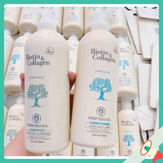 [MỸ PHẦM CHUẨN] Cặp DẦU GỘI XẢ BIOTIN trắng COLLAGEN 1000ml [HẠ GIÁ]
