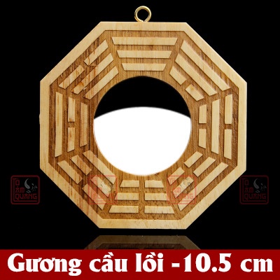 Gương bát quái cầu lồi / lõm phong thủy bằng gỗ đào xua đuổi tà ma -  Trấn trạch mang lại bình an - TÔ TÂM QUANG